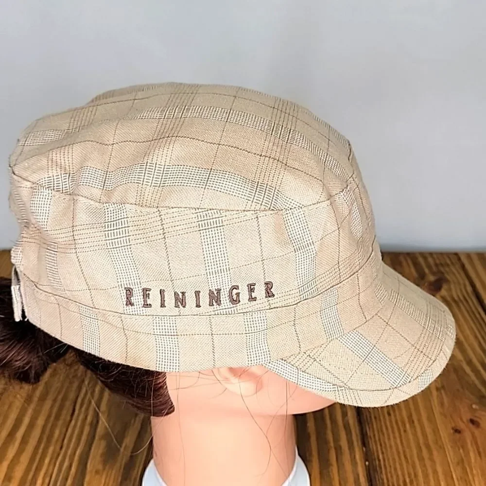 Peter Grimm. Reininger. Newsboy Hat. Tan Plaid. Vintage. OSFA. EUC - Picture 5 of 11